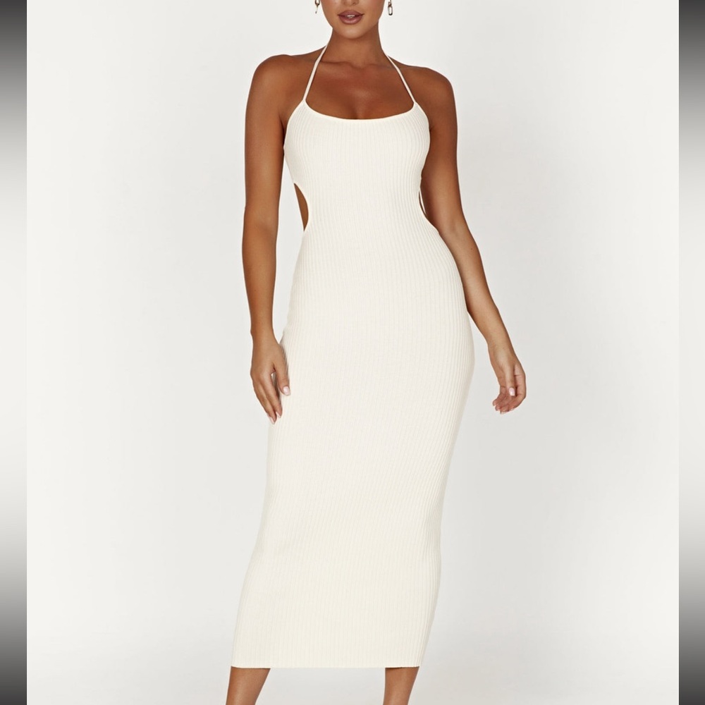 Morgan Halter Knit Midi Dress